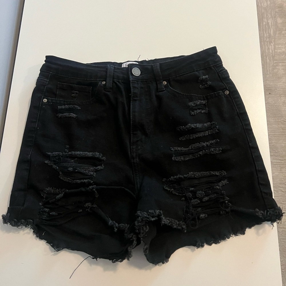 Black high rise shorts